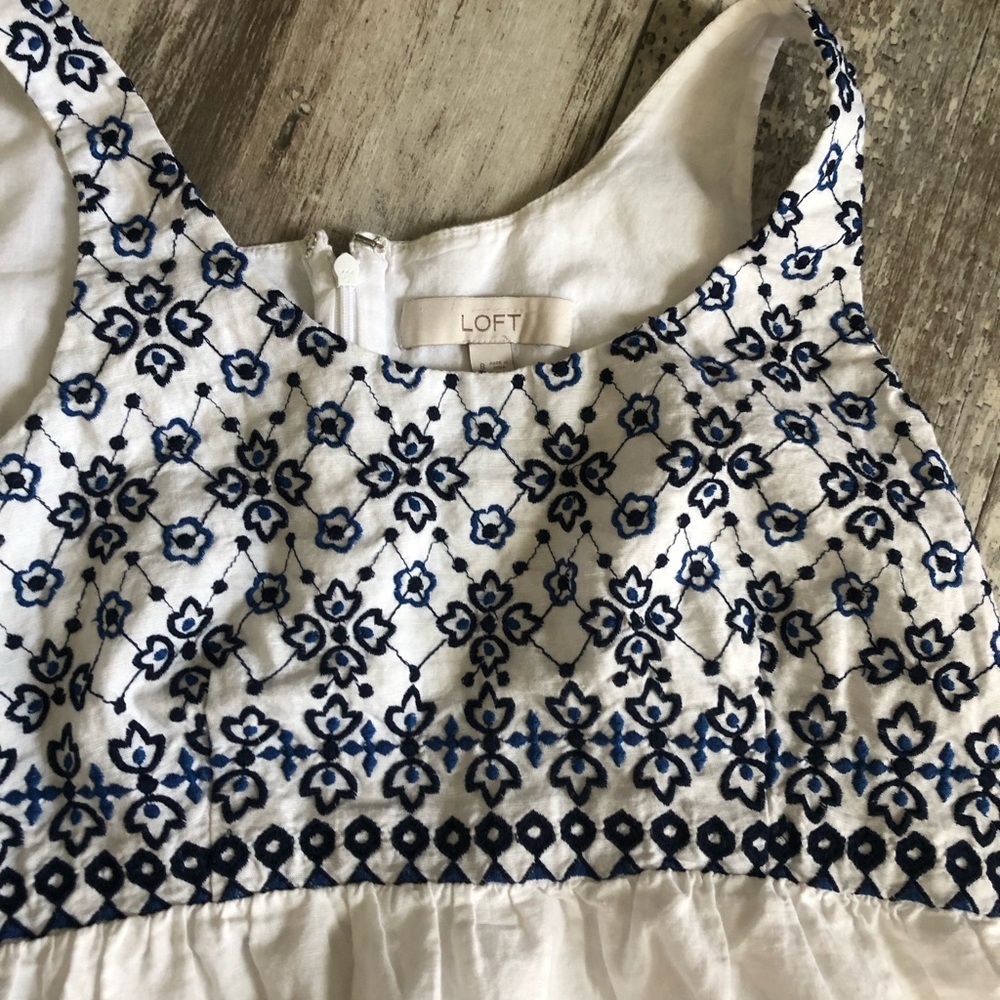 Beautiful white and blue dress